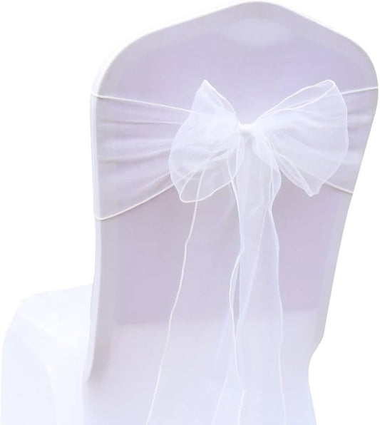 Sashes Shimmering Organza White