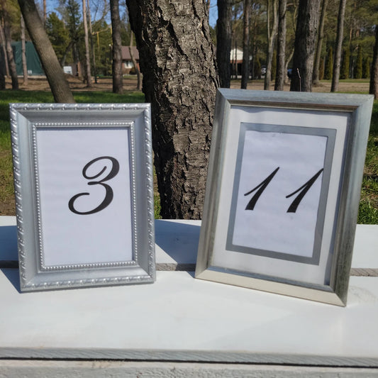 Silver Assorted Framed Table Numbers
