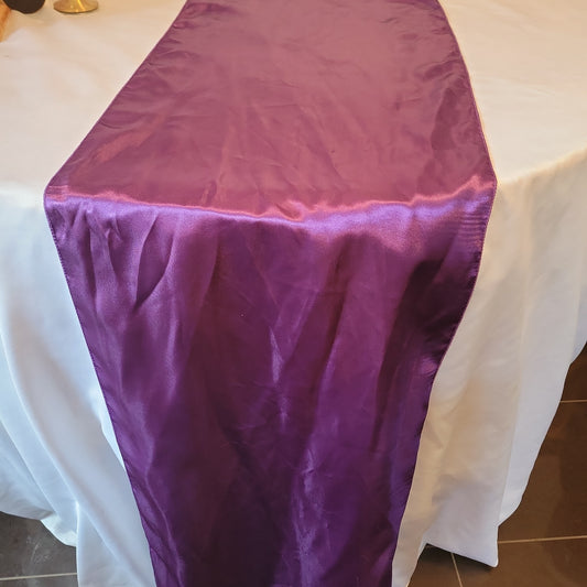 9' satin plum table runner