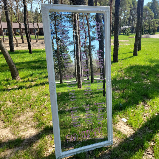 tall mirror with white frame
