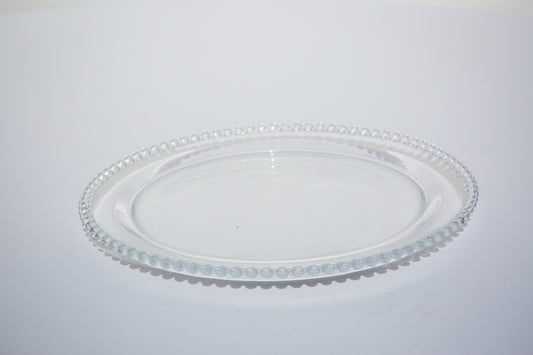 Clear beaded glass charger plates