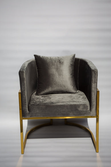 Grey and gold velvet Joanna single seater