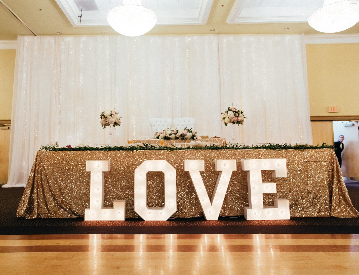 large love marquee with lights 36" tall