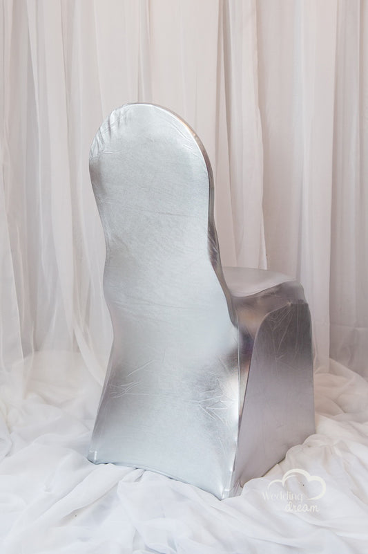 Metalic Silver Spandex Chair Cover