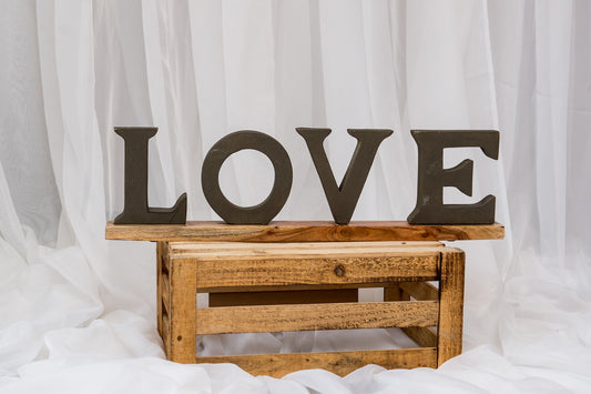 wooden love sign