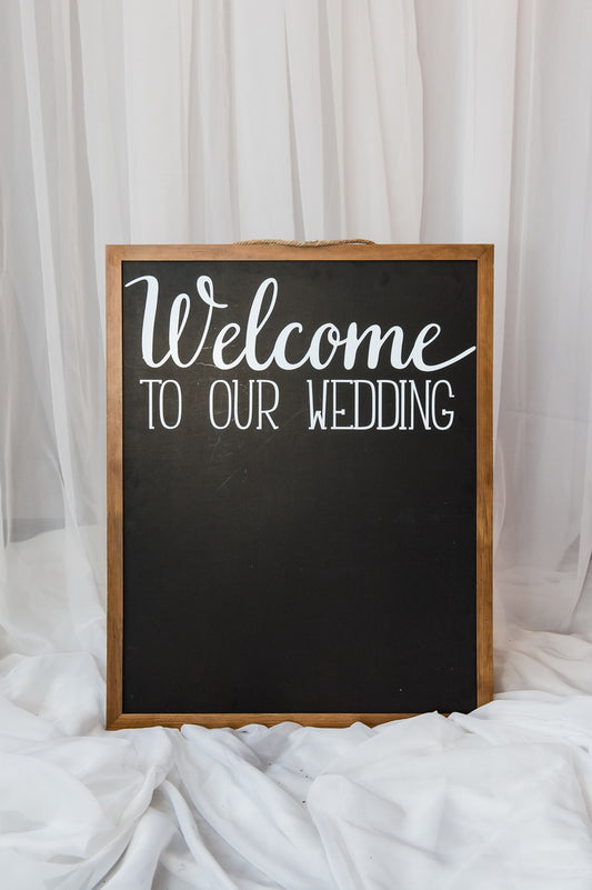 Welcome to our wedding chalk frame large