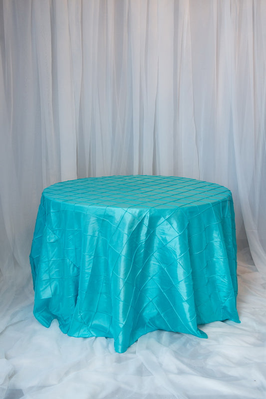 120" pintuck taffeta tiffany blue round table cloth