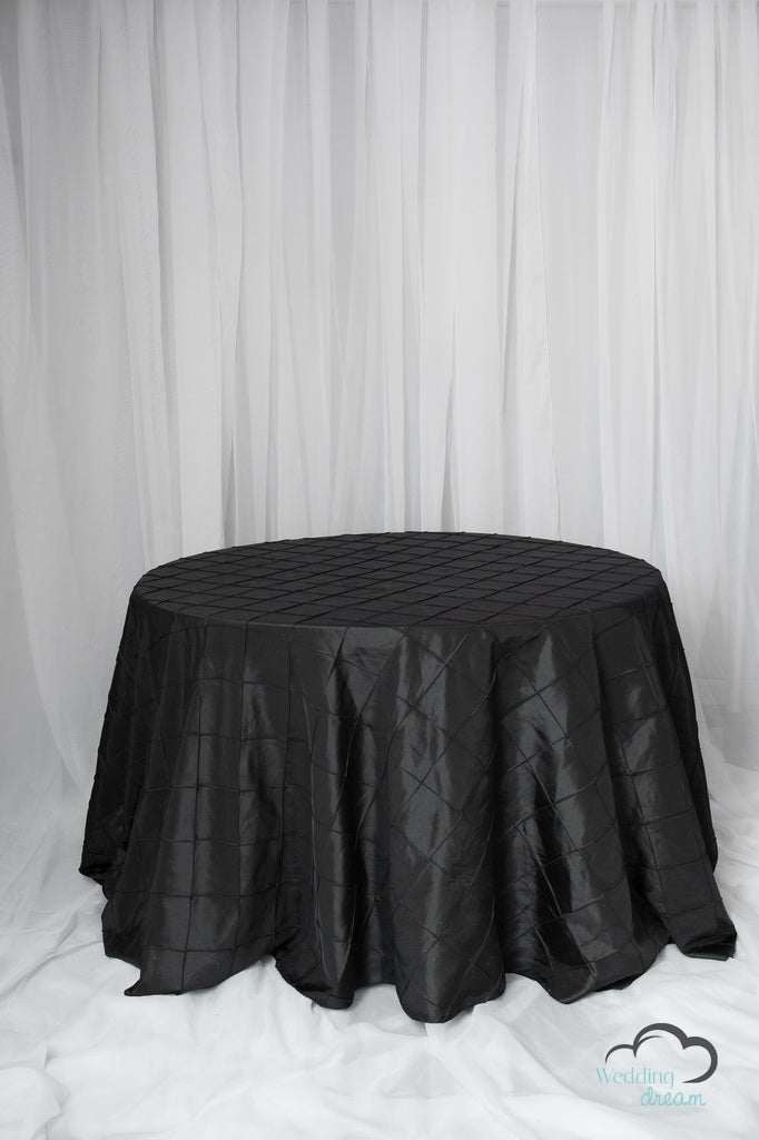 120" Black Pintuck Table Cloth