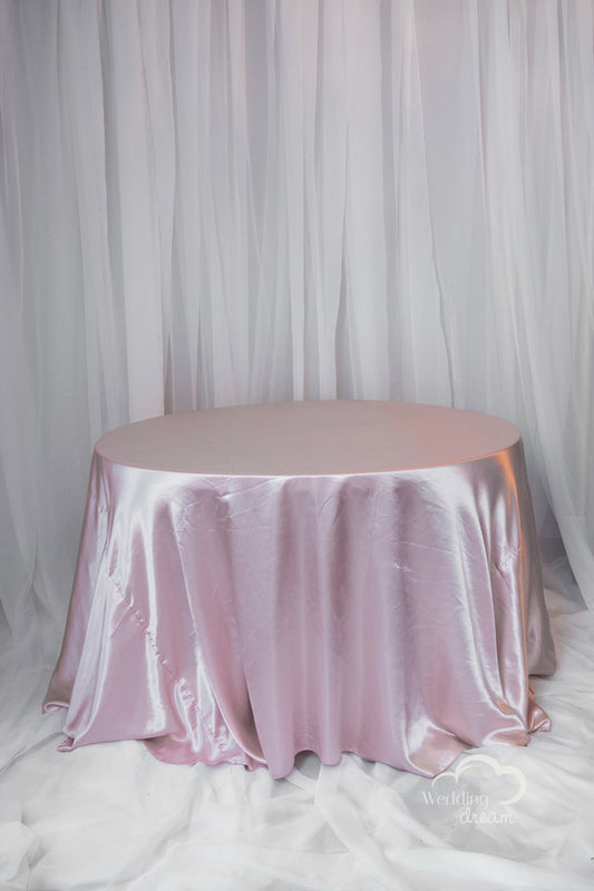 120" Pale Pink Satin Table Cloth