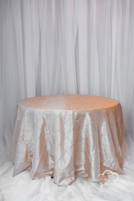 120" Champagne Pintuck Table Cloth