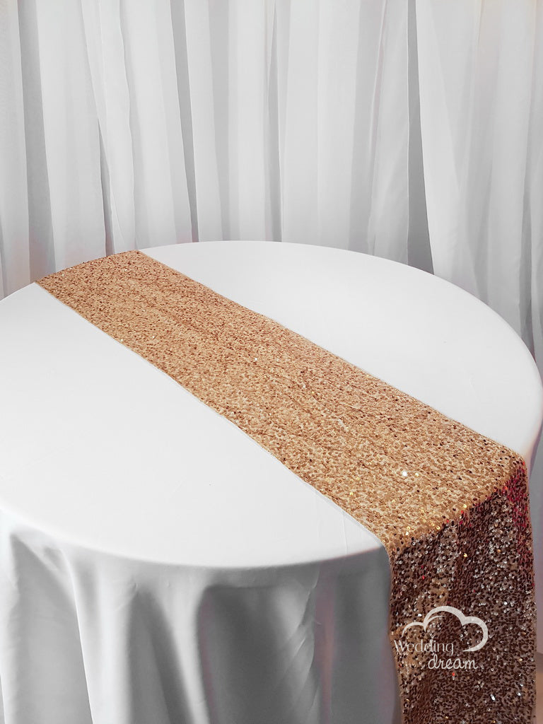 9' Champagne Sequins Table Runner