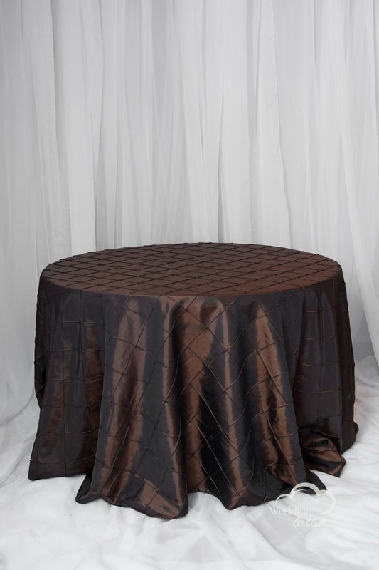 120" Chocolate Brown Pintuck Table Cloth