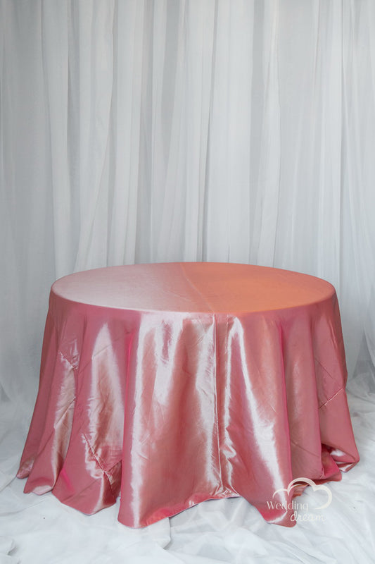 120" Coral Taffeta Table Cloth