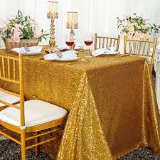 gold sequins table cloths rectangle