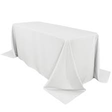 white polyester table linens 90*156