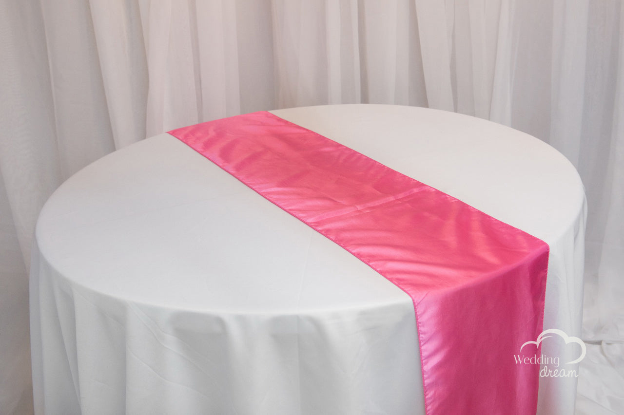9' Hot Pink Taffeta Table Runner