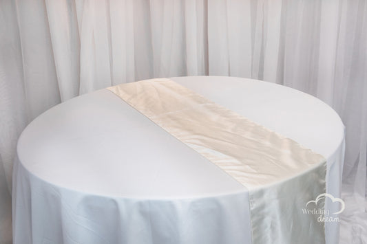 9' Ivory Taffeta Table Runner