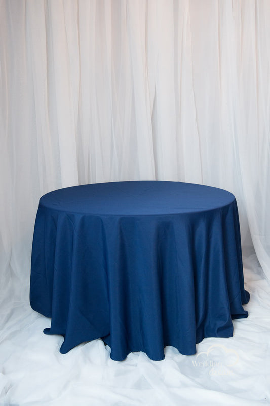 120" Navy Blue Polyester Table Cloth