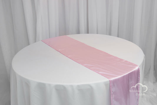 9' Pale Pink Satin Table Runner