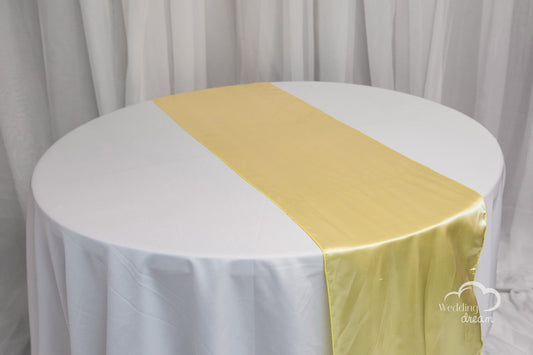 9' Pale Yellow Satin Table Runner