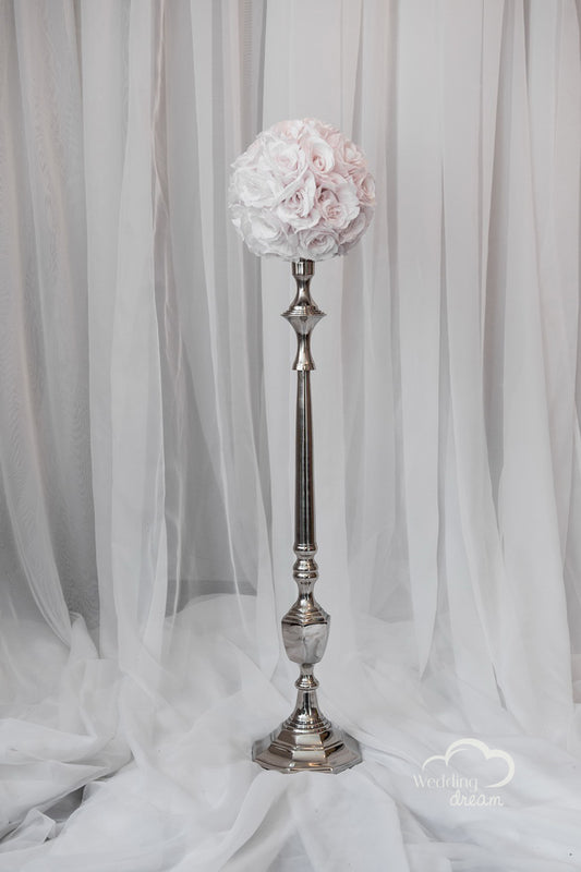 32" Silver Candelabra Stands