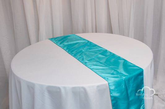 9' Tiffany Blue Taffeta Table Runner