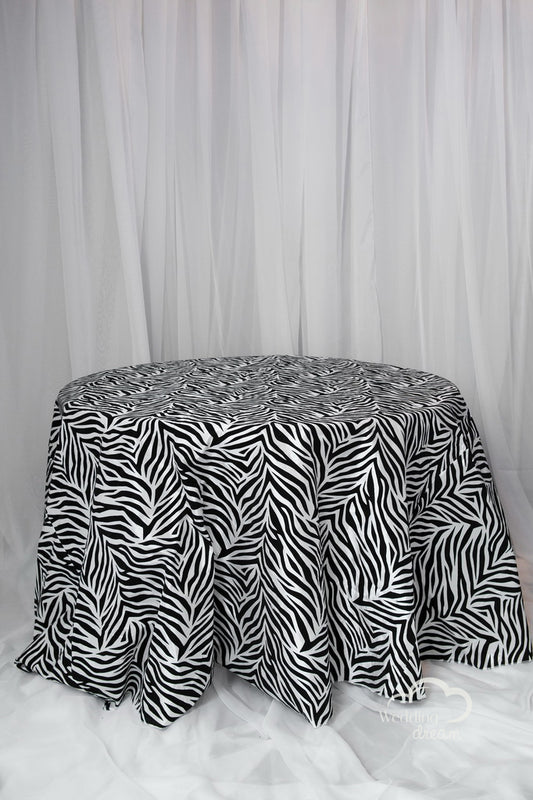 120" Zebra Table Cloth round